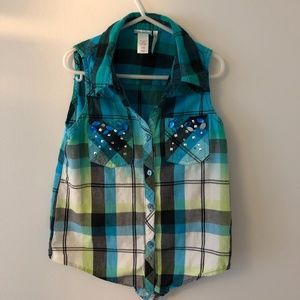 Justice Sleeveless Tie Shirt